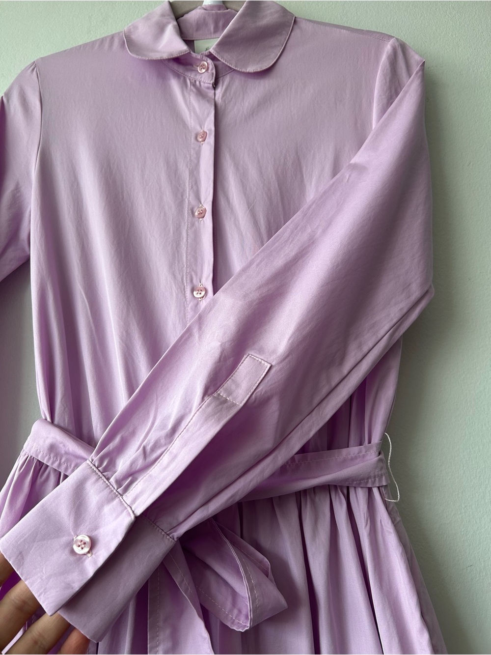 Edito By Simons BELTED TIERED Maxi SHIRTDRESS in Lavender - Picture 5 of 12
